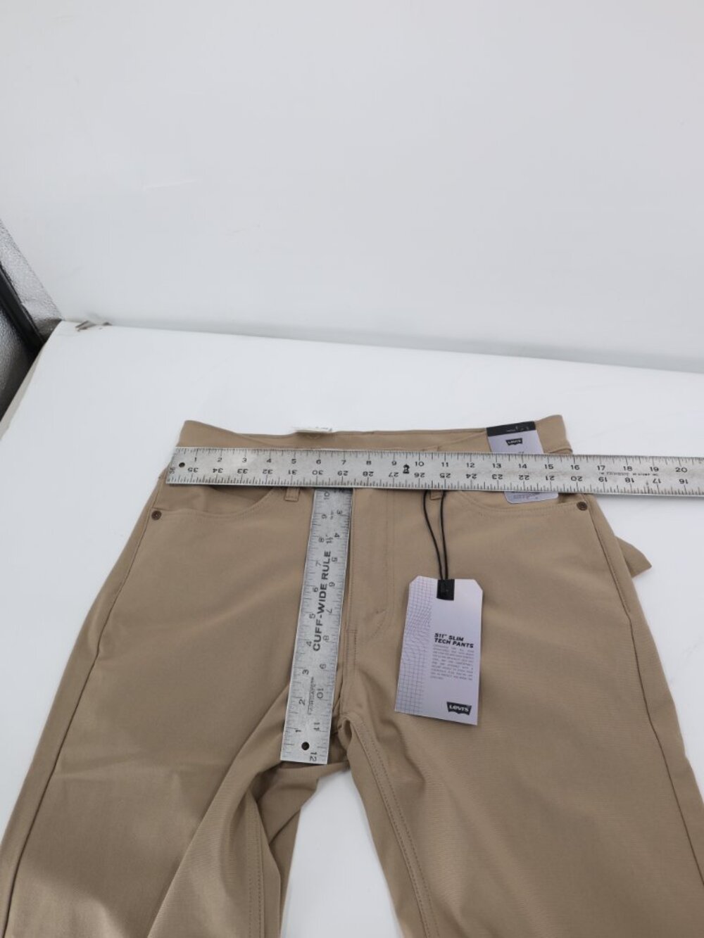 NWT Levi's 511 Slim Tech Pants mens 32 L29.5 tan Stretch Tapered chino golf work - Picture 6 of 13